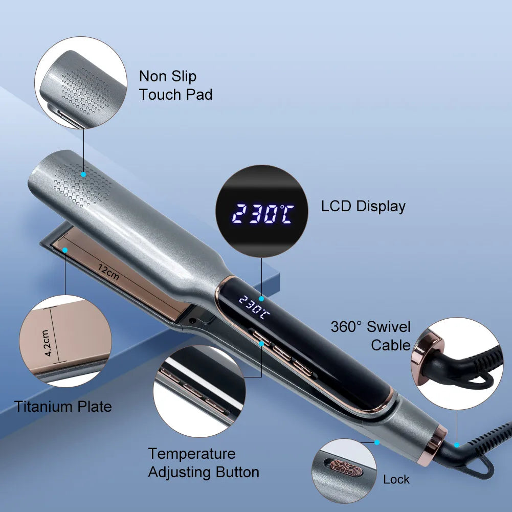 Lisseur professionnel 2-en-1 – Lissage et boucles avec température réglable